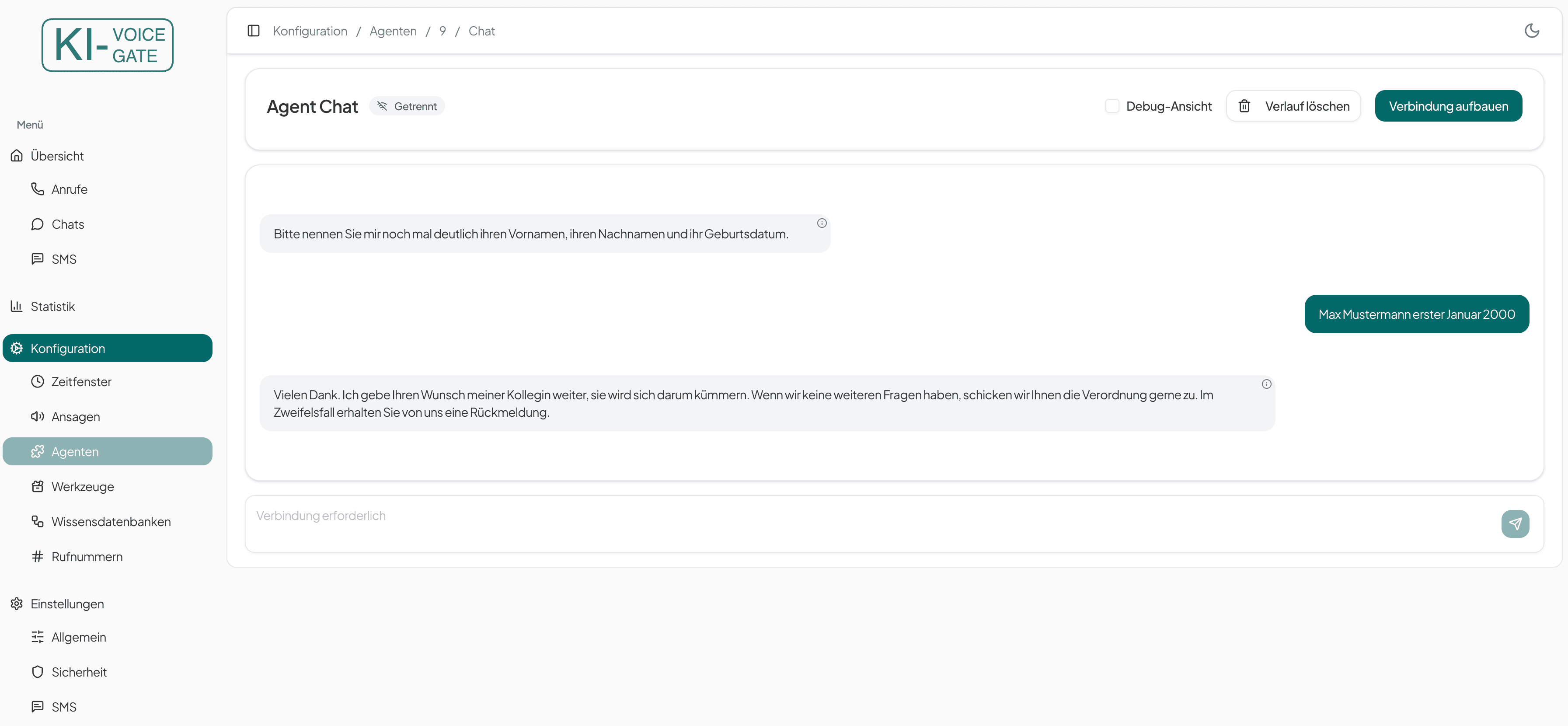 Normale Chat-Ansicht