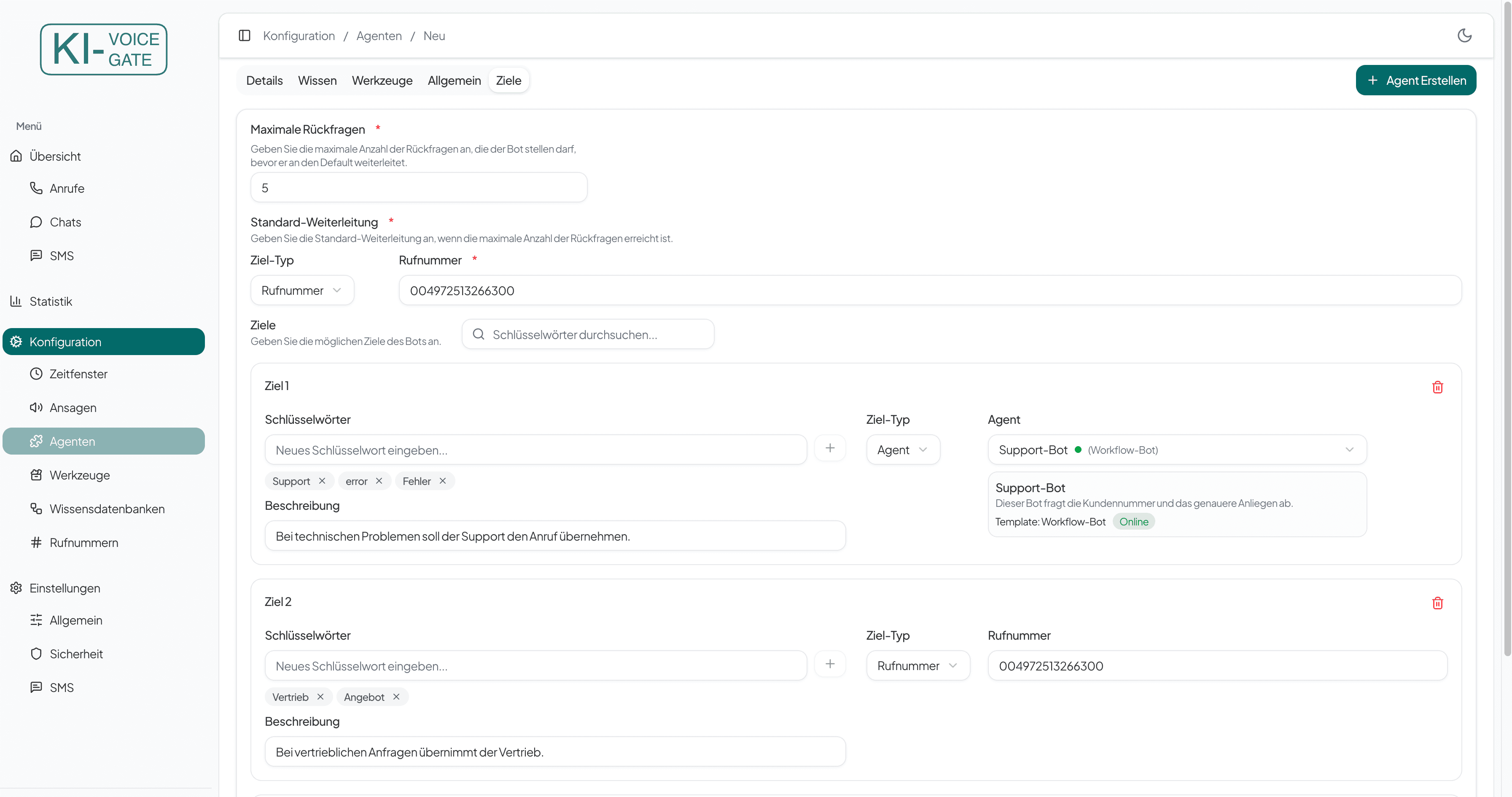 Operator Ziele innerhalb der Geschäftszeiten