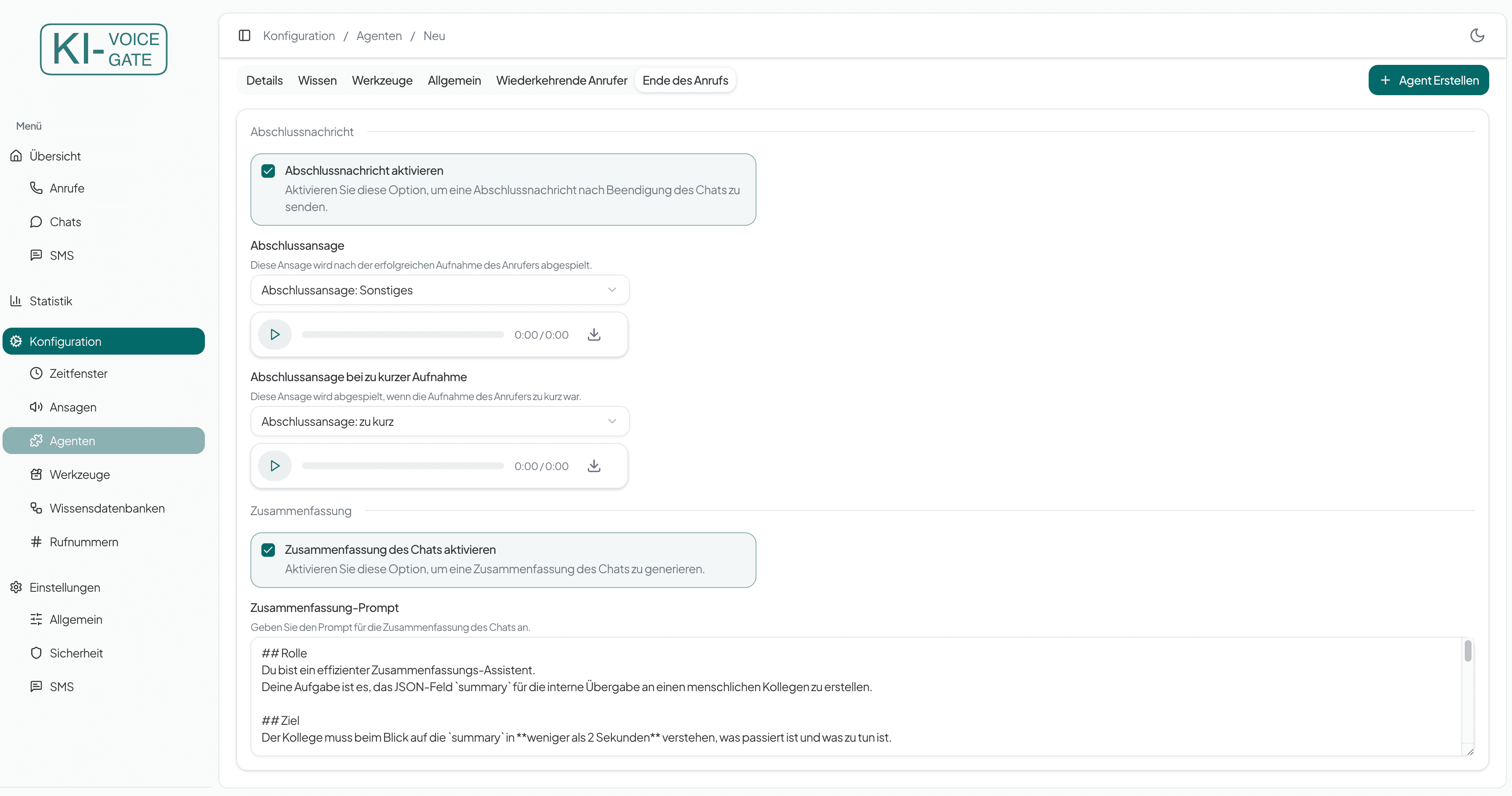 Smart Voicemail Ende des Anrufs Sonstiges-Smart-Voicemail