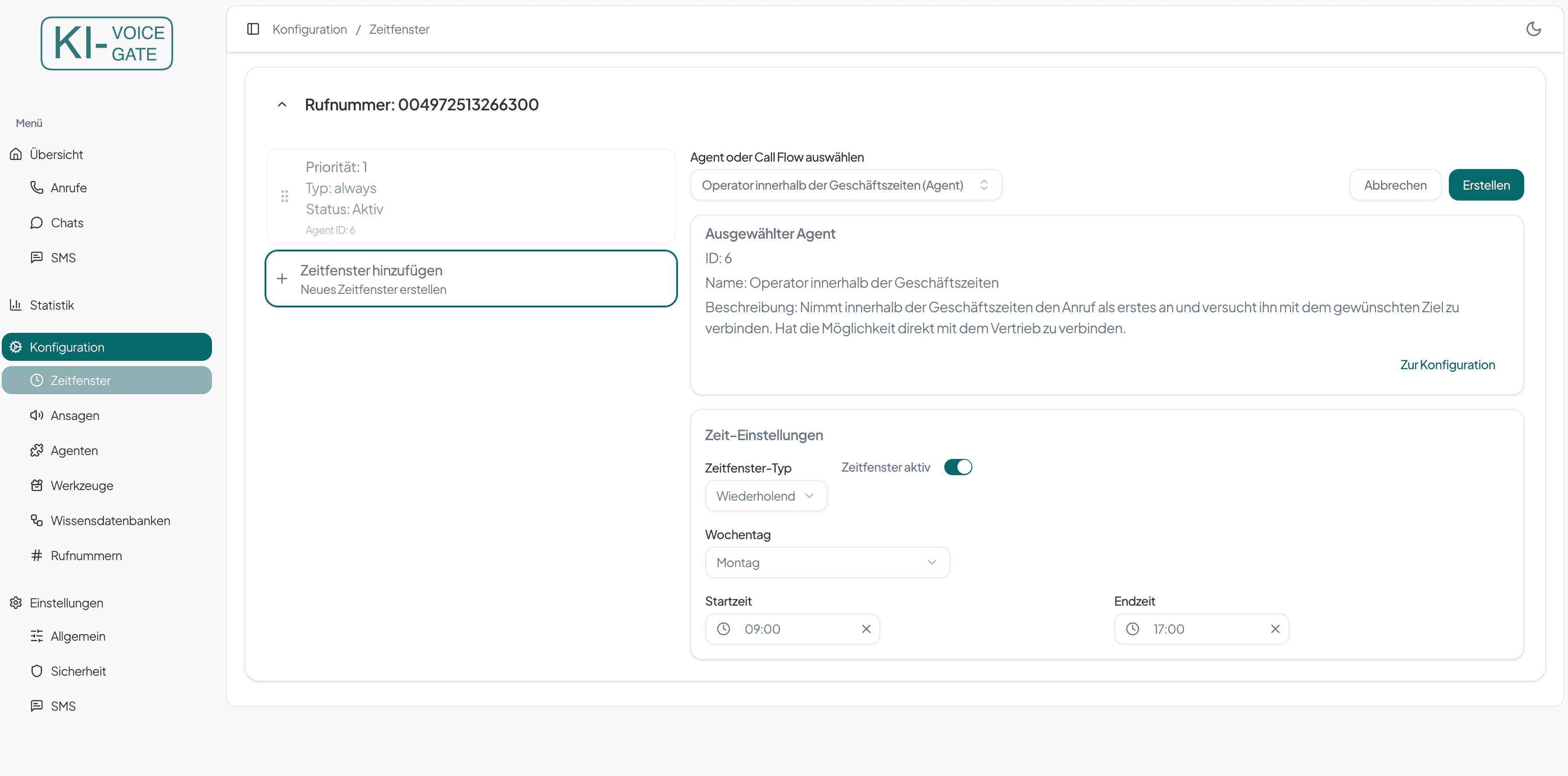 Zeitfenster innerhalb Geschäftszeiten erstellen