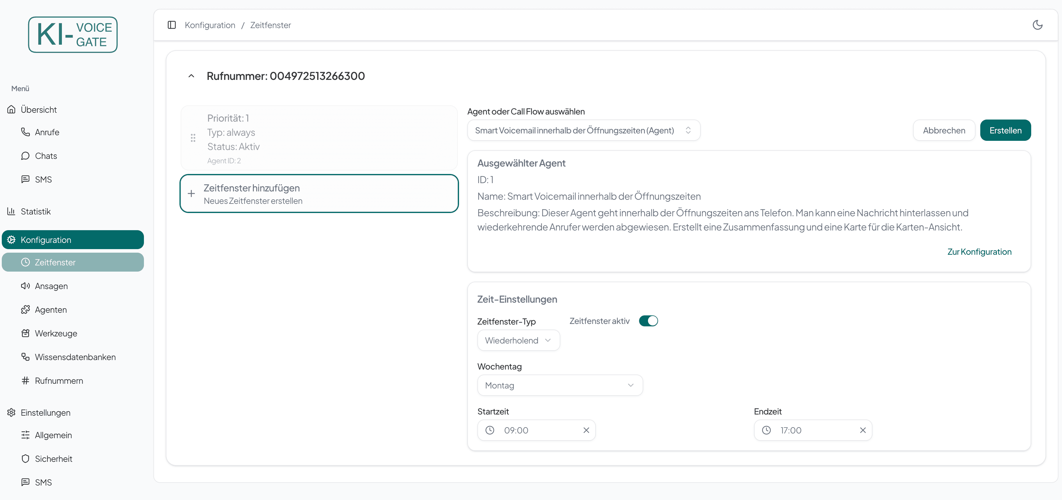 Zeitfenster innerhalb Geschäftszeiten erstellen