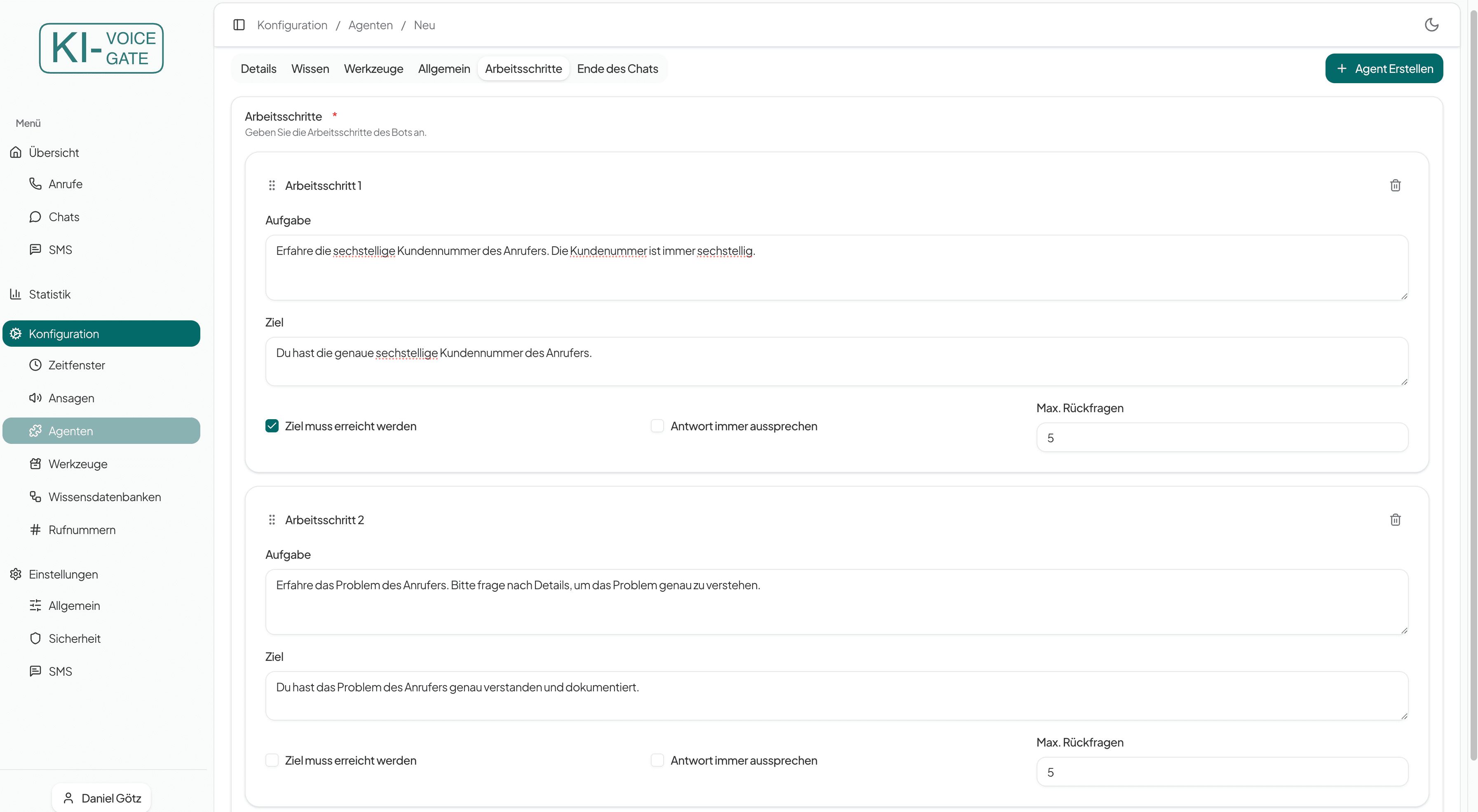 Workflow Arbeitsschritte Support-Workflow