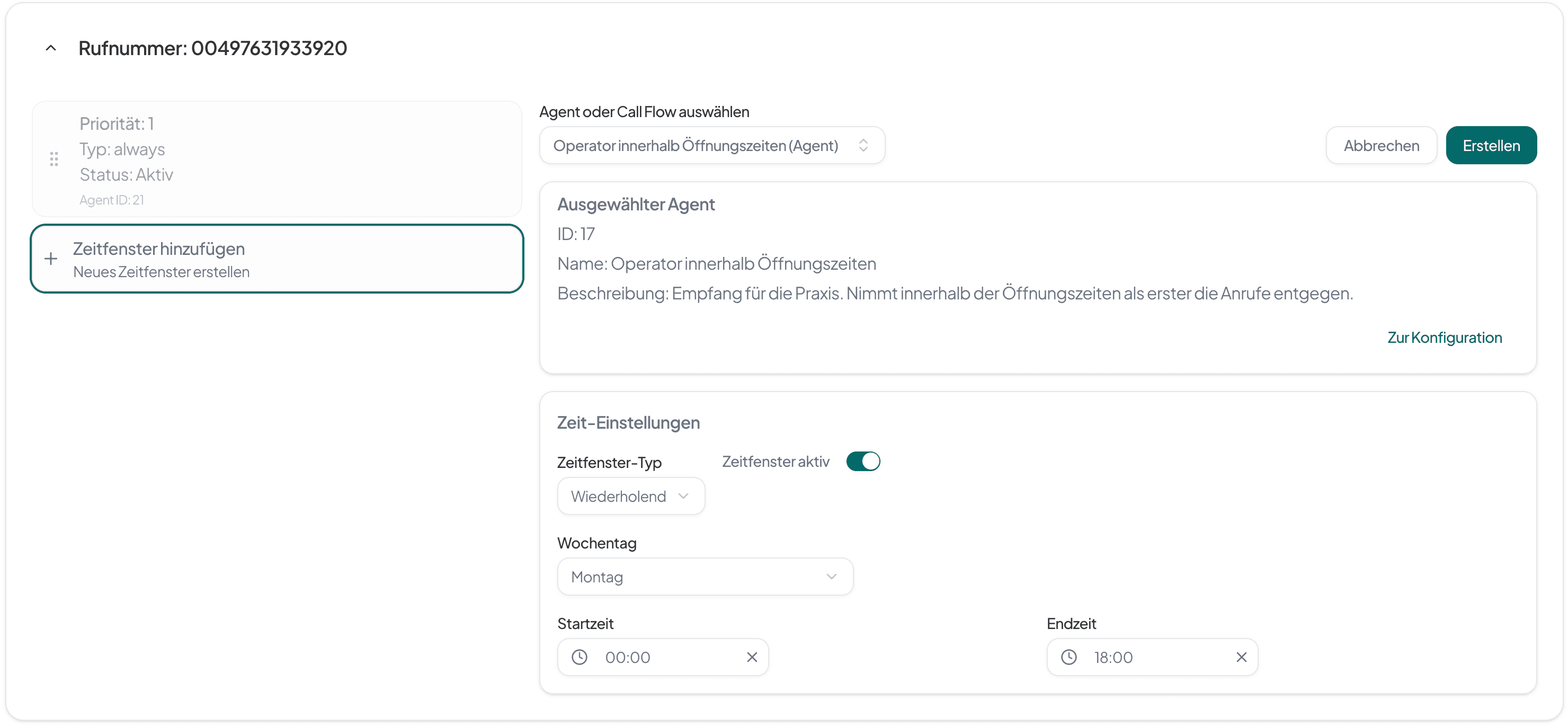 Zeitfenster Wiederholend