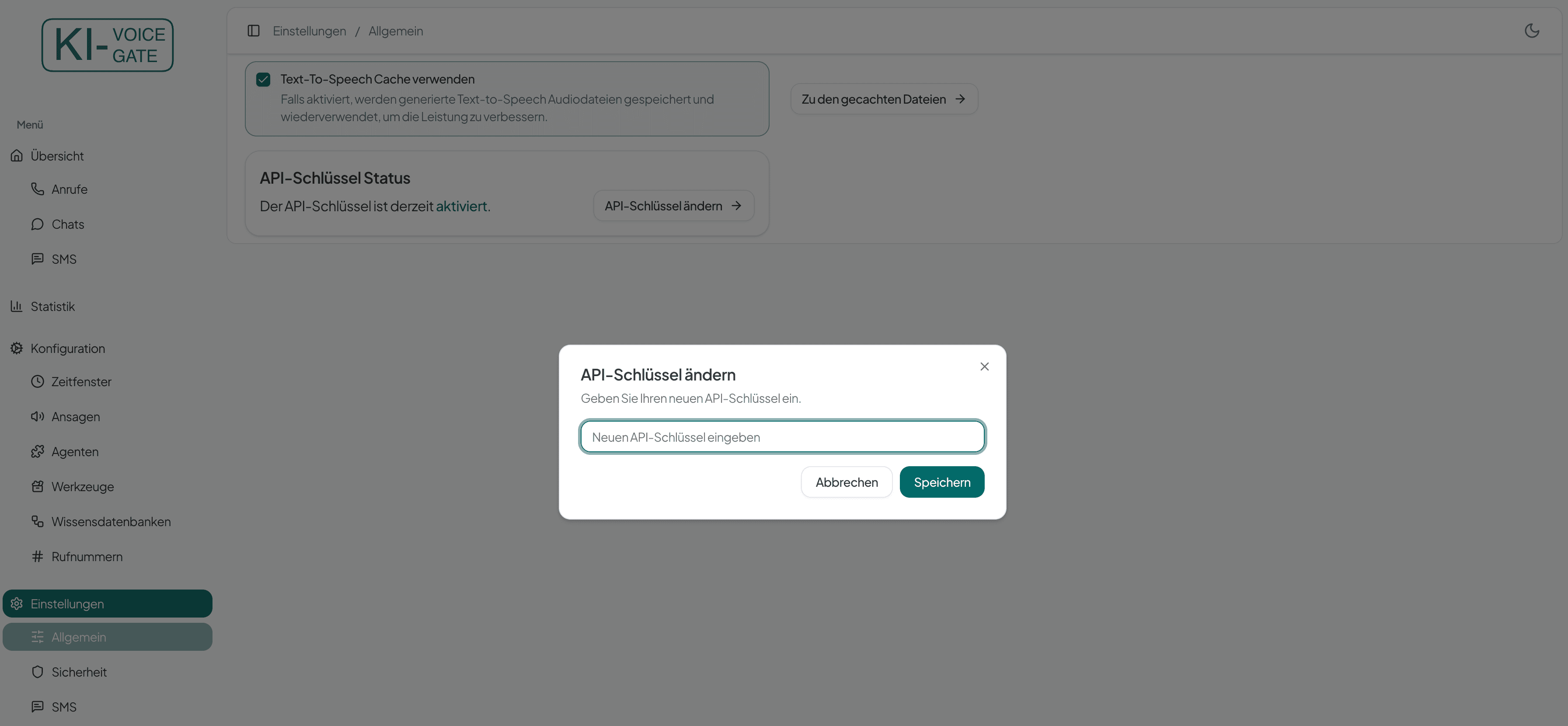 API-Schlüssel ändern